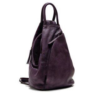 Gently Used Free People Soho Convertible Purple Plum Leather Backpack